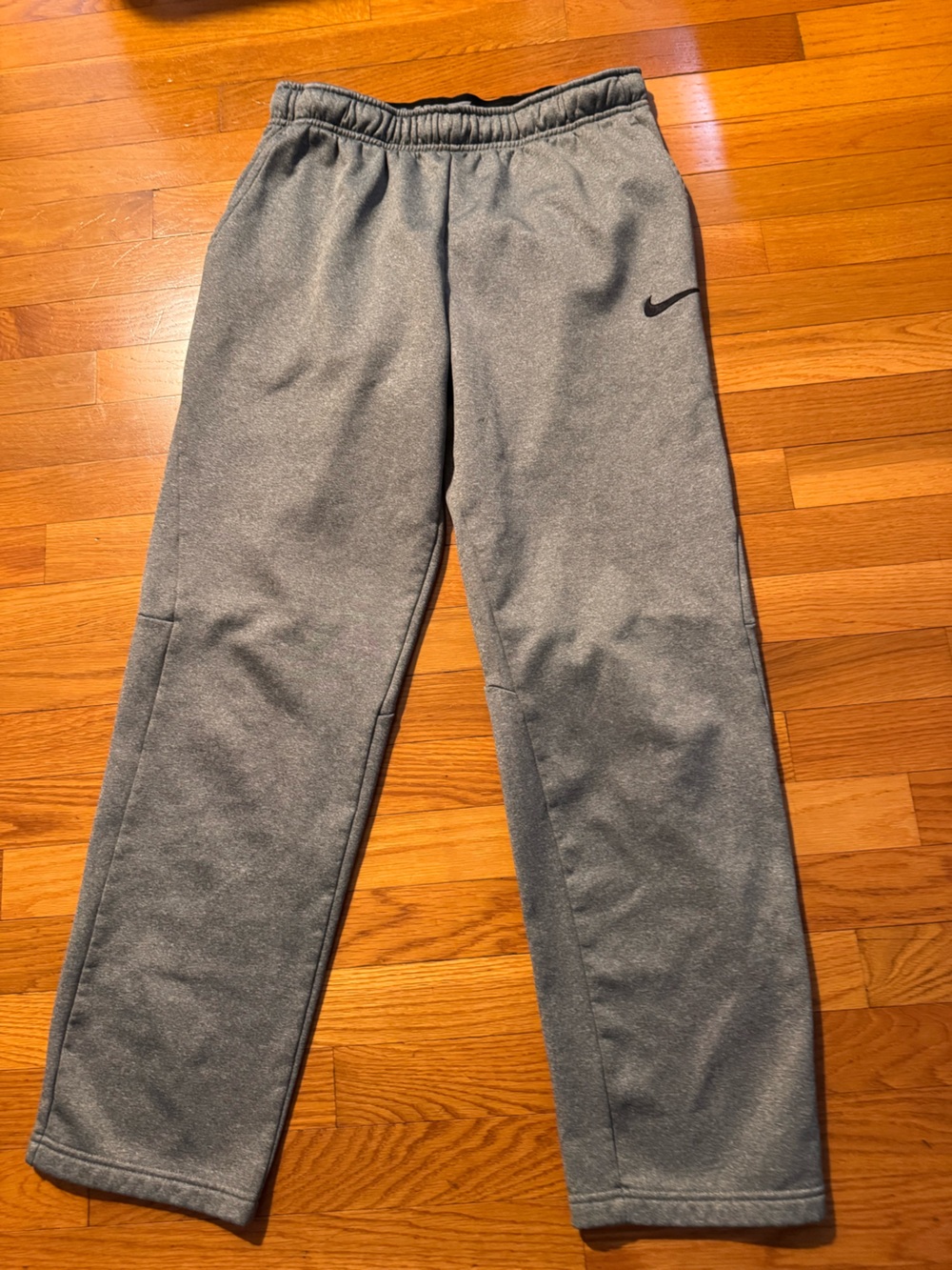 Nike Kids Gray Fleece Joggers with Swoosh